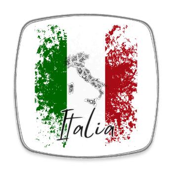 Italienische Flagge, italienischer Stolz - Viereckiger Kühlschrankmagnet - Weiß - Vorne
