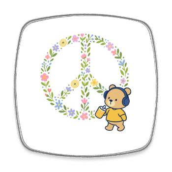 Peace Flowers Blossoms - Square fridge magnet - white - Front