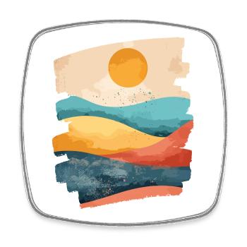 Sommer Sonne - Viereckiger Kühlschrankmagnet - Weiß - Vorne