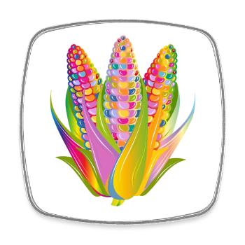 Colorful Vegetable Corn Design in Pop Art Style - Square fridge magnet - white - Front