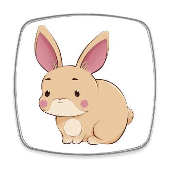 Hare - Square fridge magnet - white - Front