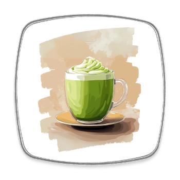 Matcha Latte Liebhaber Grüntee - Viereckiger Kühlschrankmagnet - Weiß - Vorne