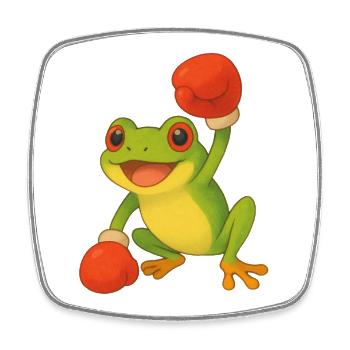 Frosch mit Boxhandschuhen - Viereckiger Kühlschrankmagnet - Weiß - Vorne
