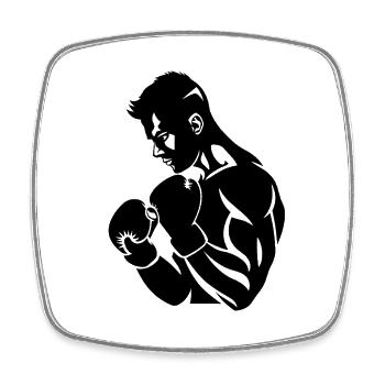 Boxer - Square fridge magnet - white - Front