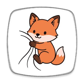 Dear little fox - Square fridge magnet - white - Front