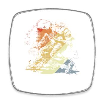 Breakdancer Vintage Look - Magnet carré - blanc - Devant