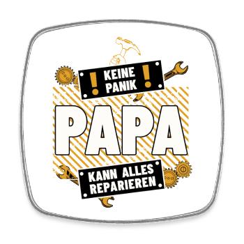 Papa kann alles - Viereckiger Kühlschrankmagnet - Weiß - Vorne
