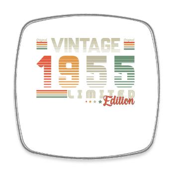 1955 Geburtstag 1955 Jahrgang Geburtstag 1955 - Viereckiger Kühlschrankmagnet - Weiß - Vorne