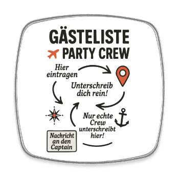 Liste des invités Équipe de fête - Magnet carré - blanc - Devant