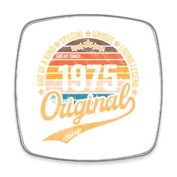 Rétro Vintage né en 1975 Millésime 1975 - Magnet carré - blanc - Devant