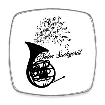 Waldhorn - Das Noten Suchgerät für Musiker - Viereckiger Kühlschrankmagnet - Weiß - Vorne