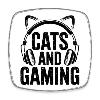 Gamer Saying Gamerin Cats Funny Gaming Gift - Square fridge magnet - white - Front