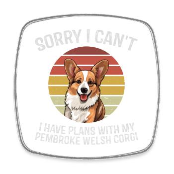 Pembroke Welsh Corgi Apology Design - Magnet carré - blanc - Devant