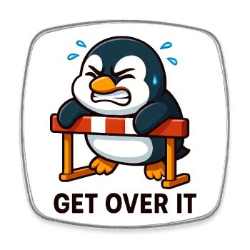 Penguin Hurdles Hurdler le surmonte - Magnet carré - blanc - Devant