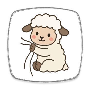 Chères petites brebis - Magnet carré - blanc - Devant