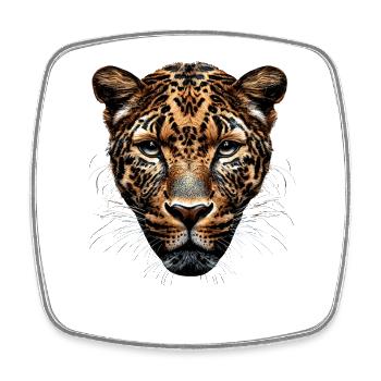 Leopard Panther Big Cat Cat Panther Leopard - Square fridge magnet - white - Front