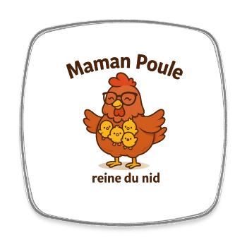 Mama Henne Königin des Nestes Illustration - Viereckiger Kühlschrankmagnet - Weiß - Vorne