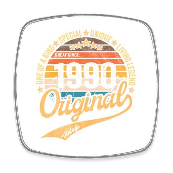 Retro Vintage born in 1990 – Vintage 1990 - Square fridge magnet - white - Front