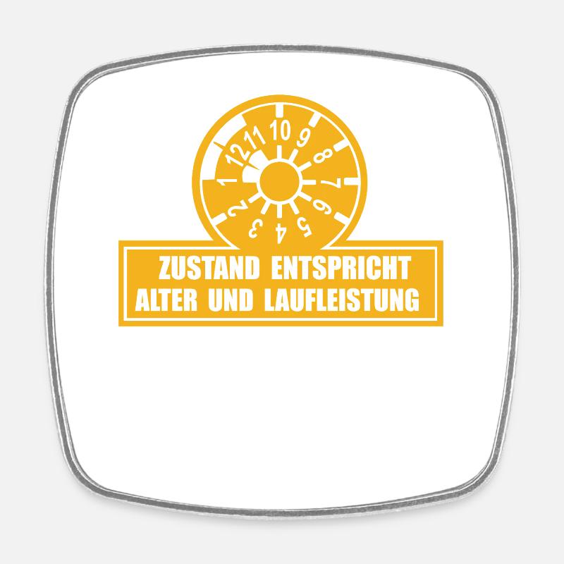 Prüfplakette  - Viereckiger Kühlschrankmagnet - Weiß