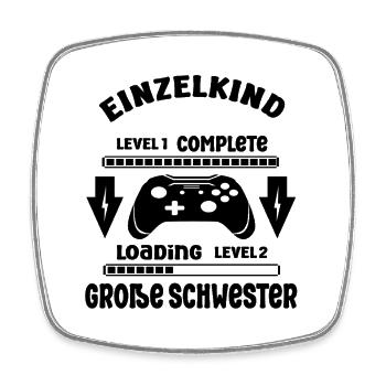 Einzelkind Complete - Loading Große Schwester 2026 - Viereckiger Kühlschrankmagnet - Weiß - Vorne