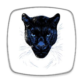 Panther Leopard Big Cat Cute Big Cat Panter - Square fridge magnet - white - Front