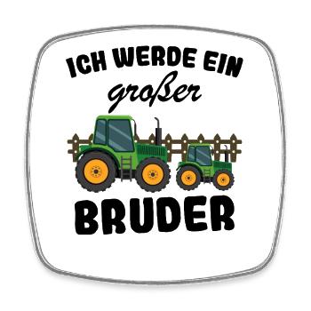 Nachwuchs Verkünden | Ich Werde Großer Bruder 2027 - Viereckiger Kühlschrankmagnet - Weiß - Vorne