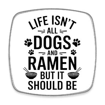 Ramen Hunde Anime Lustiges Kawaii Ramen Geschenk - Viereckiger Kühlschrankmagnet - Weiß - Vorne