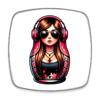 Russian Matryoshka Music Russia Russian - Square fridge magnet - white - Front