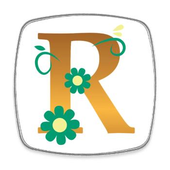 R - Viereckiger Kühlschrankmagnet - Weiß - Vorne