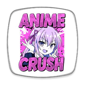 ANIME CRUSH - Pink Manga Otaku Vibes - Magnet carré - blanc - Devant