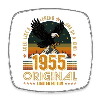 Vintage 1955 70th Birthday Original 1955 Vintage - Square fridge magnet - white - Front