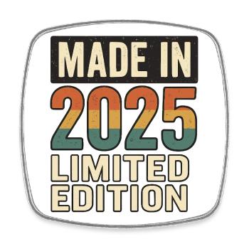 Made in 2025 Limited Edition - Viereckiger Kühlschrankmagnet - Weiß - Vorne