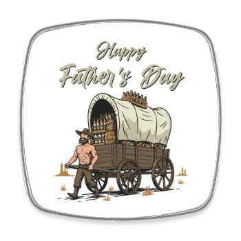 Happy Father's Day - Viereckiger Kühlschrankmagnet - Weiß - Vorne