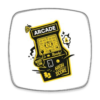 Arcade Ready : Meilleur score - Magnet carré - blanc - Devant