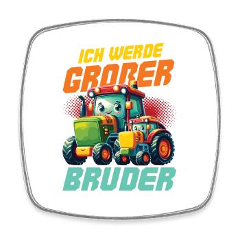 Nachwuchs Verkünden | Ich Werde Großer Bruder 2027 - Viereckiger Kühlschrankmagnet - Weiß - Vorne