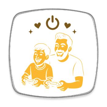 Dad & Kid Gaming - Retro Gamer Vibes - Square fridge magnet - white - Front