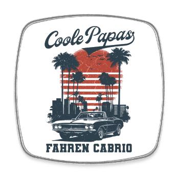 Cool Dads Driving Convertible Retro Dad Gift - Square fridge magnet - white - Front