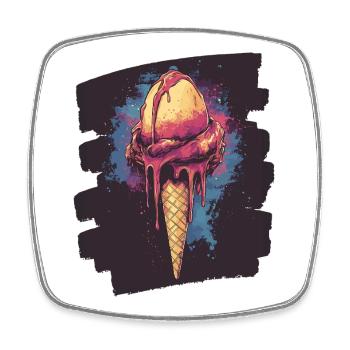 Cream Cream - Square fridge magnet - white - Front