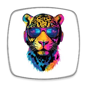Jaguar Big Cat Panther Wild Cat Cute Jaguar - Square fridge magnet - white - Front