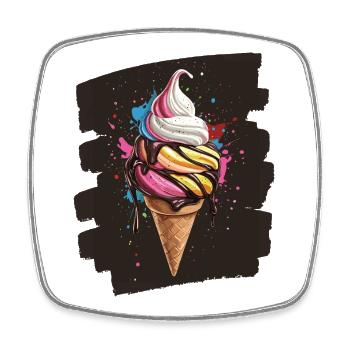 Cream Cream - Square fridge magnet - white - Front