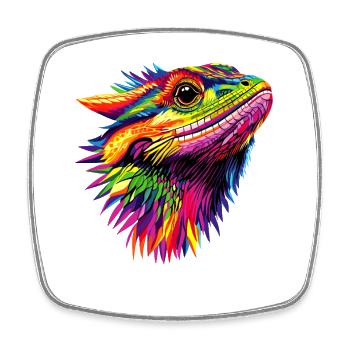 Dragon barbu lézard Dragon barbu Dragons barbus mignons - Magnet carré - blanc - Devant