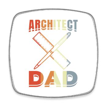 Architect Father - Square fridge magnet - white - Front