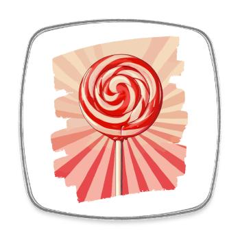 Lollipop Lutscher Bonbon Süssigkeit - Viereckiger Kühlschrankmagnet - Weiß - Vorne