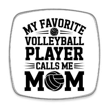 Volleyball Spruch Lustiges Volleyball Geschenk - Viereckiger Kühlschrankmagnet - Weiß - Vorne