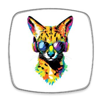 Serval Big Cat Africa Savannah Leopard Cats - Square fridge magnet - white - Front