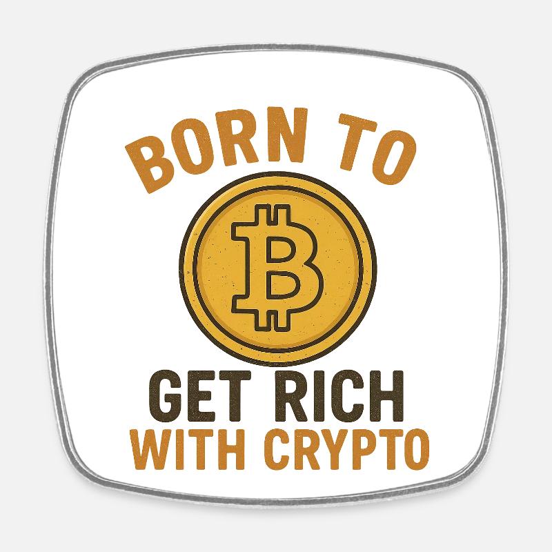 Enrichissez-vous avec la crypto - Magnet carré - blanc