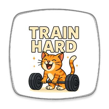 Train Hard - Viereckiger Kühlschrankmagnet - Weiß - Vorne