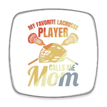 Lacrosse Mother - Square fridge magnet - white - Front