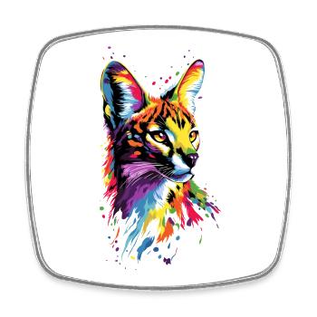 Serval Big Cat Africa Savannah Leopard Cats - Square fridge magnet - white - Front