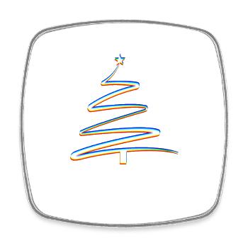 Abstrakter Weihnachtbaum Trippy Effekt - Viereckiger Kühlschrankmagnet - Weiß - Vorne